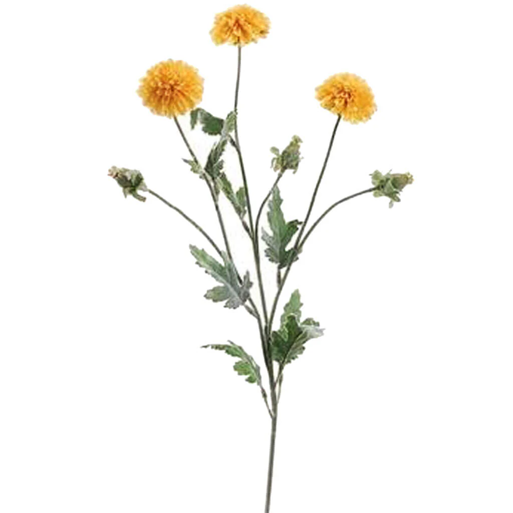Pom-Pom Spray 28in Yellow