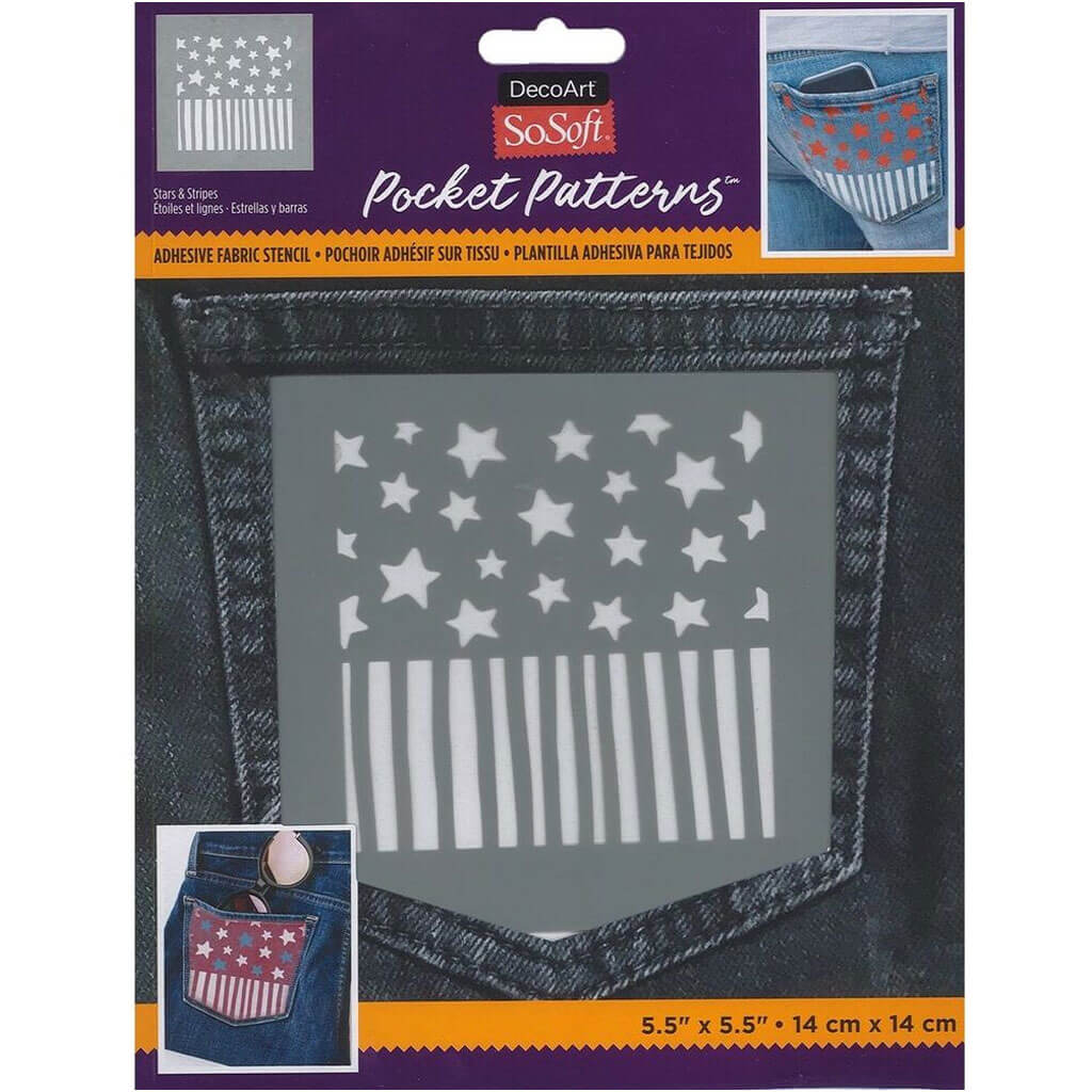 Fabric Stencil 5.5in x 5.5in, Stars & Stripes