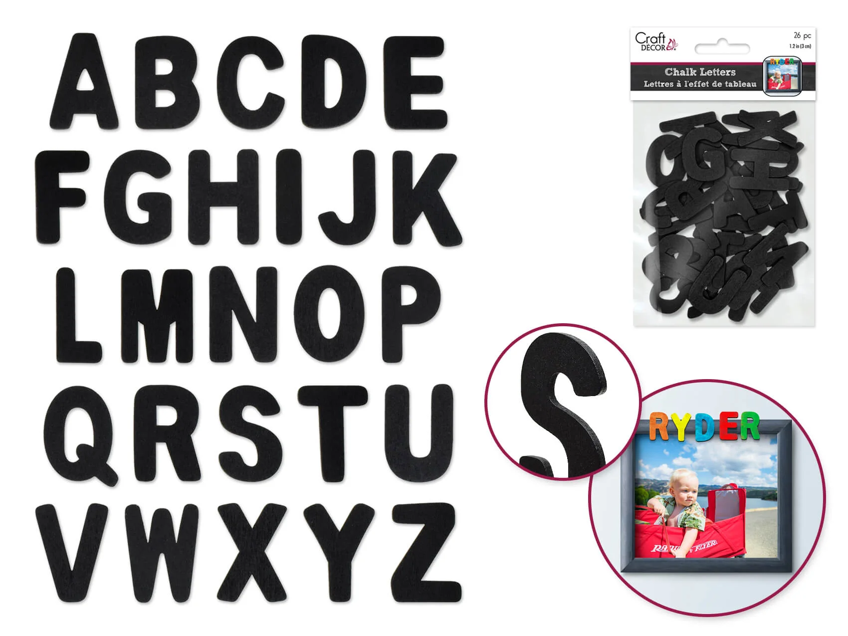 Wood Letters 3cm Chalk-It-Up 1.8mm Plywood x26