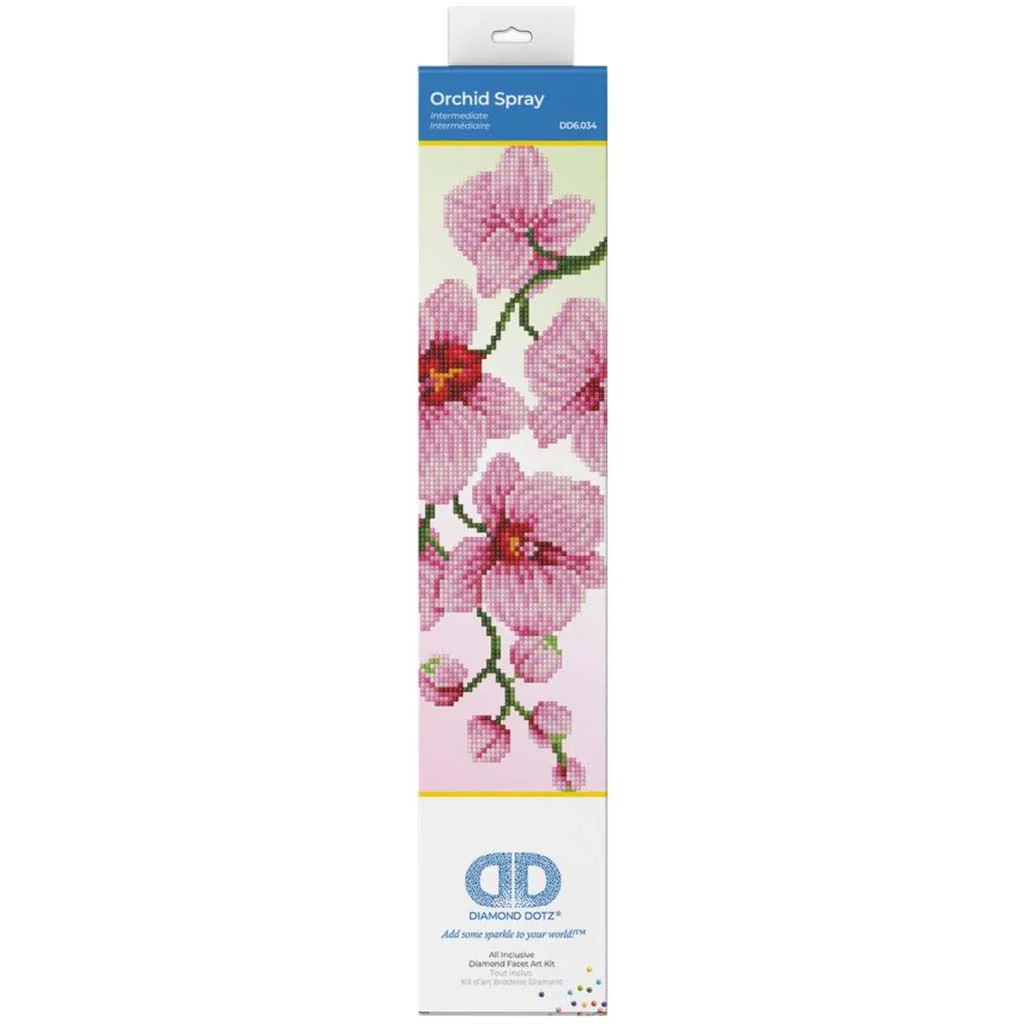 Diamond Art Kit Orchid Spray, 10.7in x 14.6in