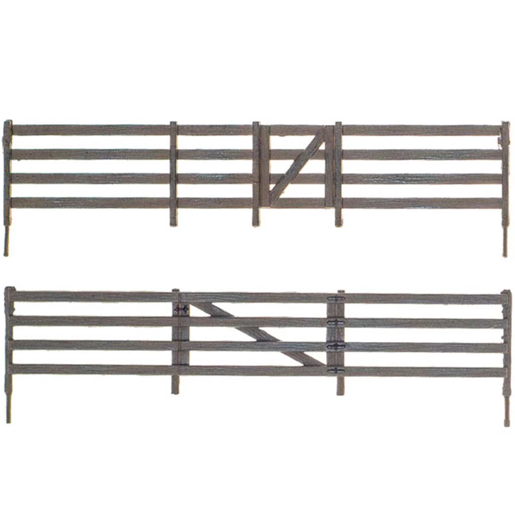 Woodland Scenics N Scale Rail Fence Kit with Gates Hinges & Planter Pins