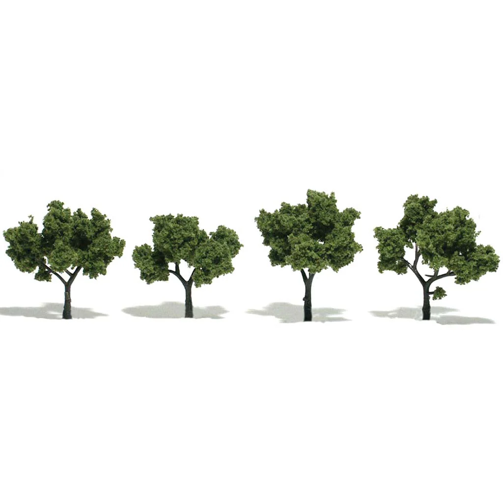 Woodland Scenics "Realistic Trees" 2 to 3in Set of 4 Light Green