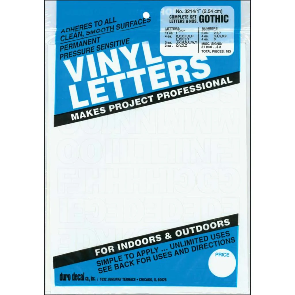 Vinyl Letters & Numb Gothic/White