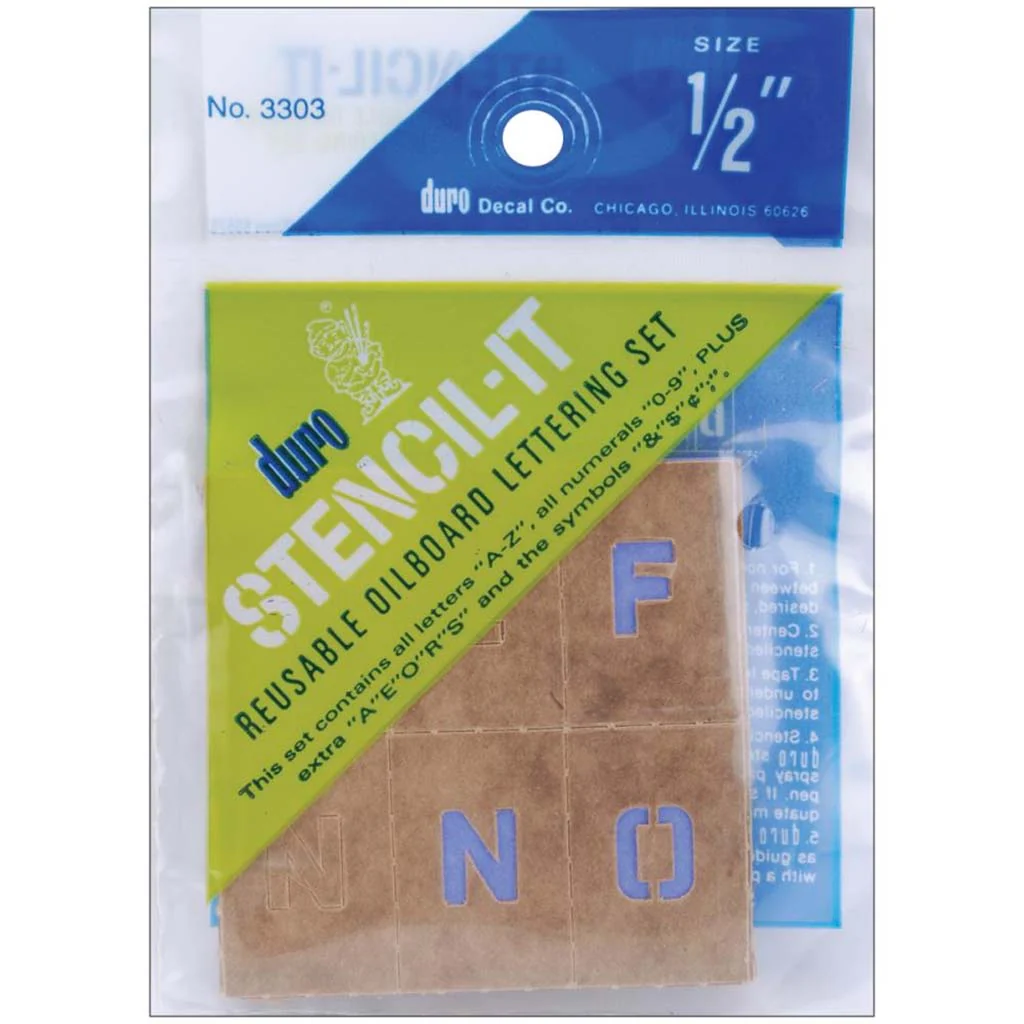 Reuseable Lettering Stencil Kit, 1/2in