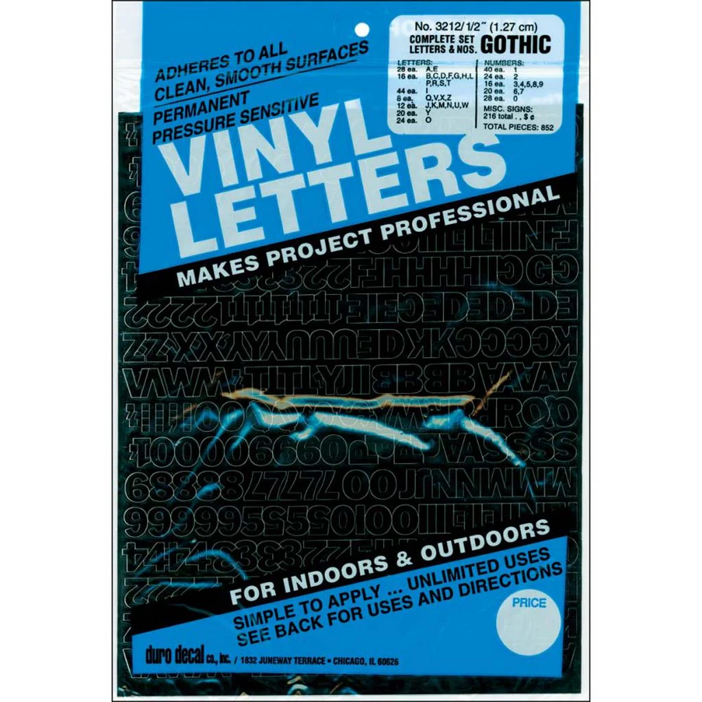 Vinyl Letters & Numb Gothic/Black