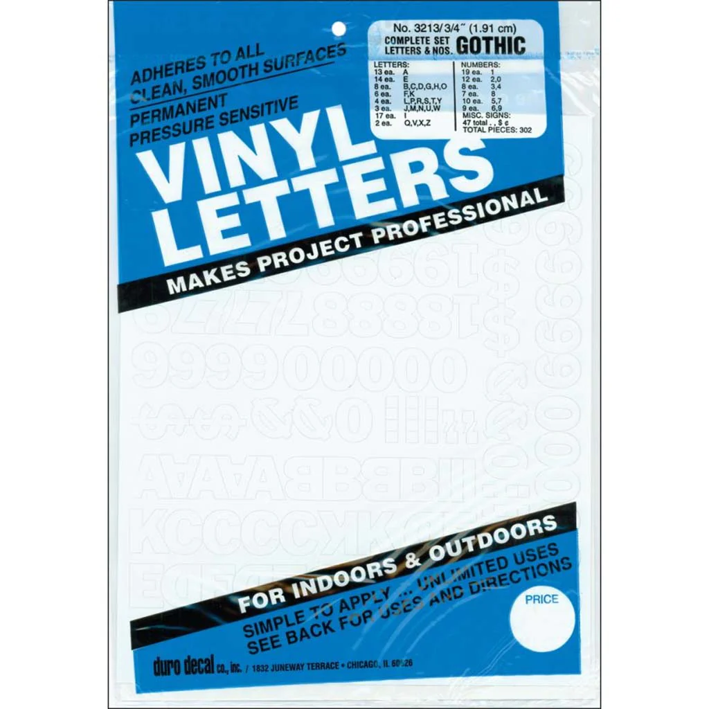 Vinyl Letters & Number Gothic/White