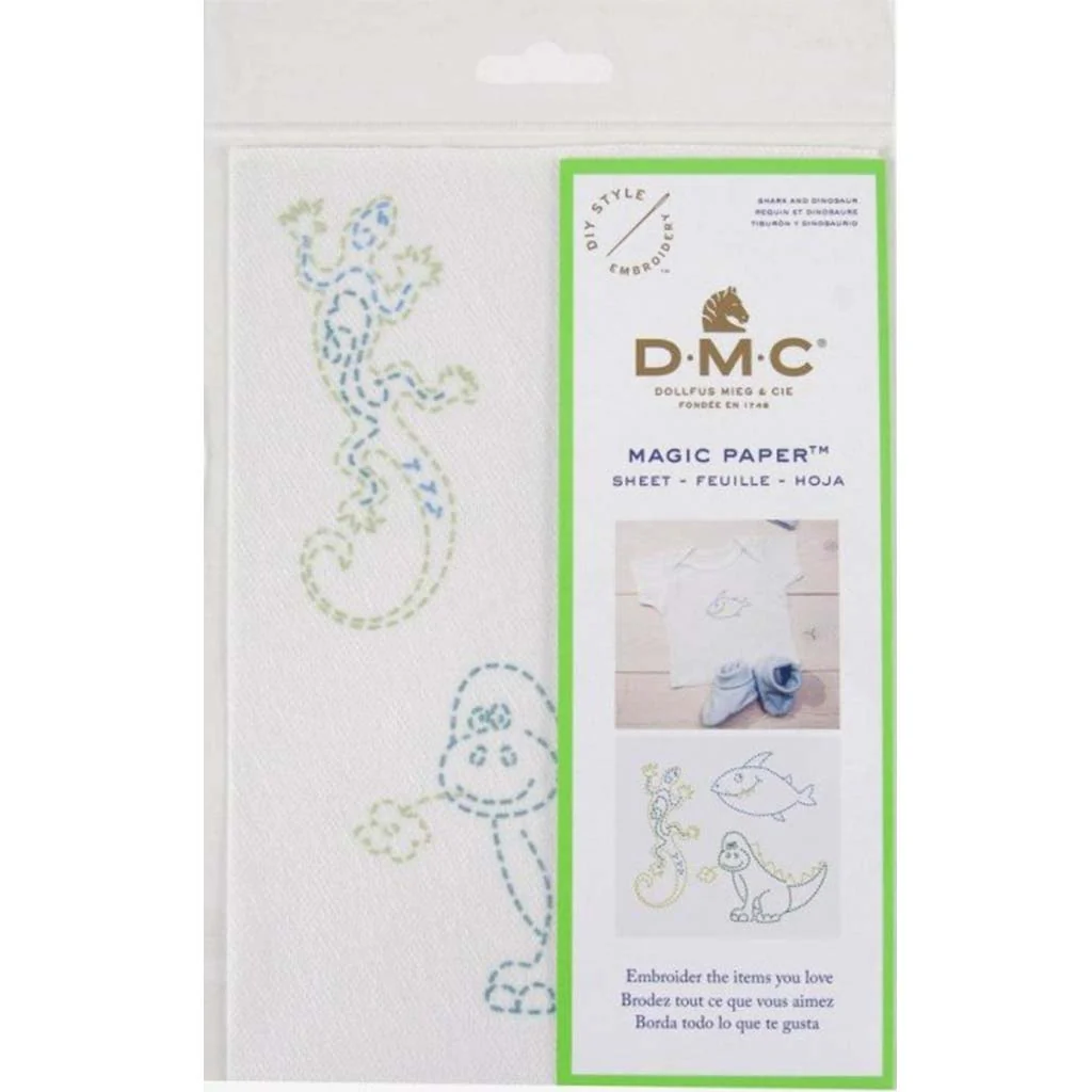 Magic Paper Embroidery Shark and Dinosaur