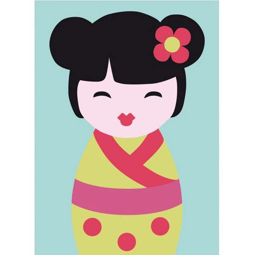Half Stitch Kit 13cm x 18cm, Kids Japanese