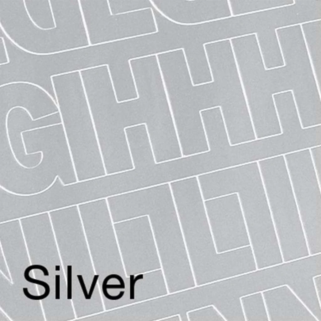 Permanent Adhesive Vynil Letters and Number Gothic Silver