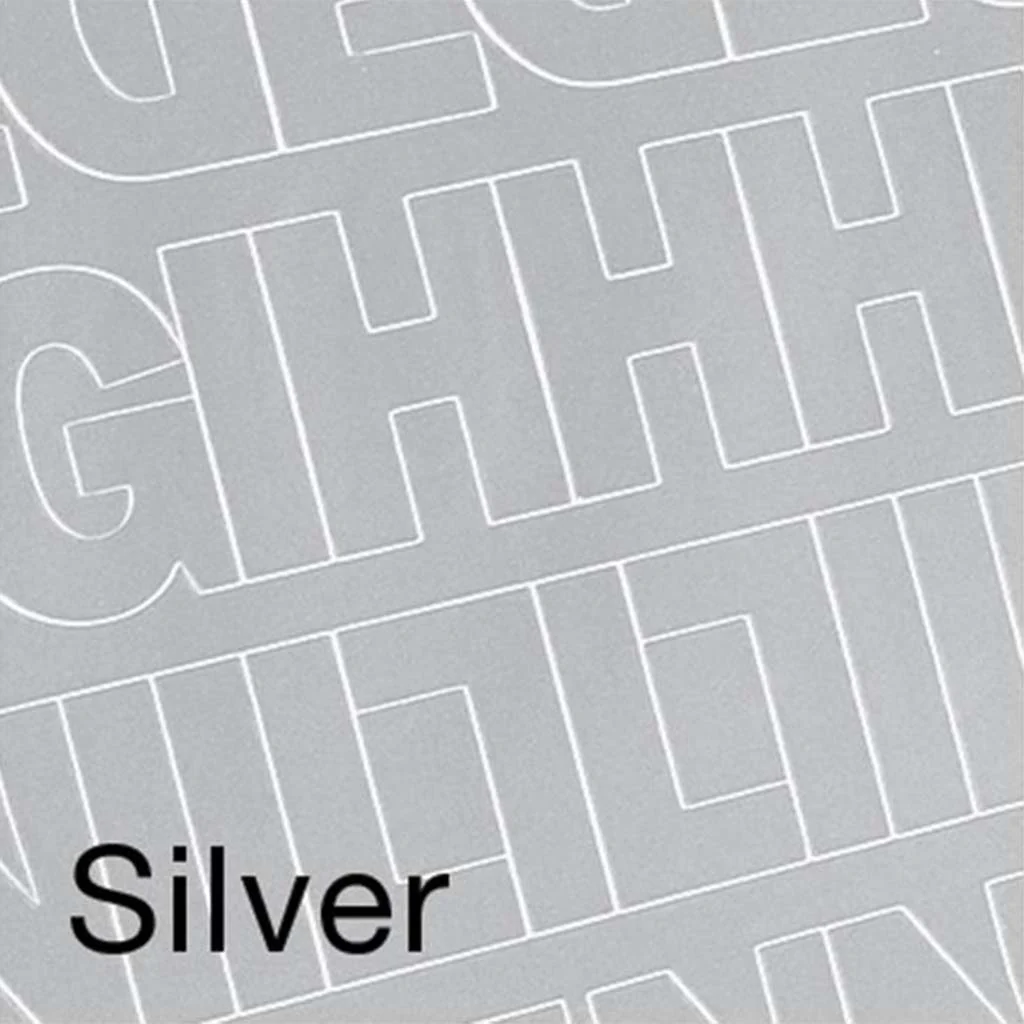 Permanent Adhesive Vynil Letters and Number Gothic Silver