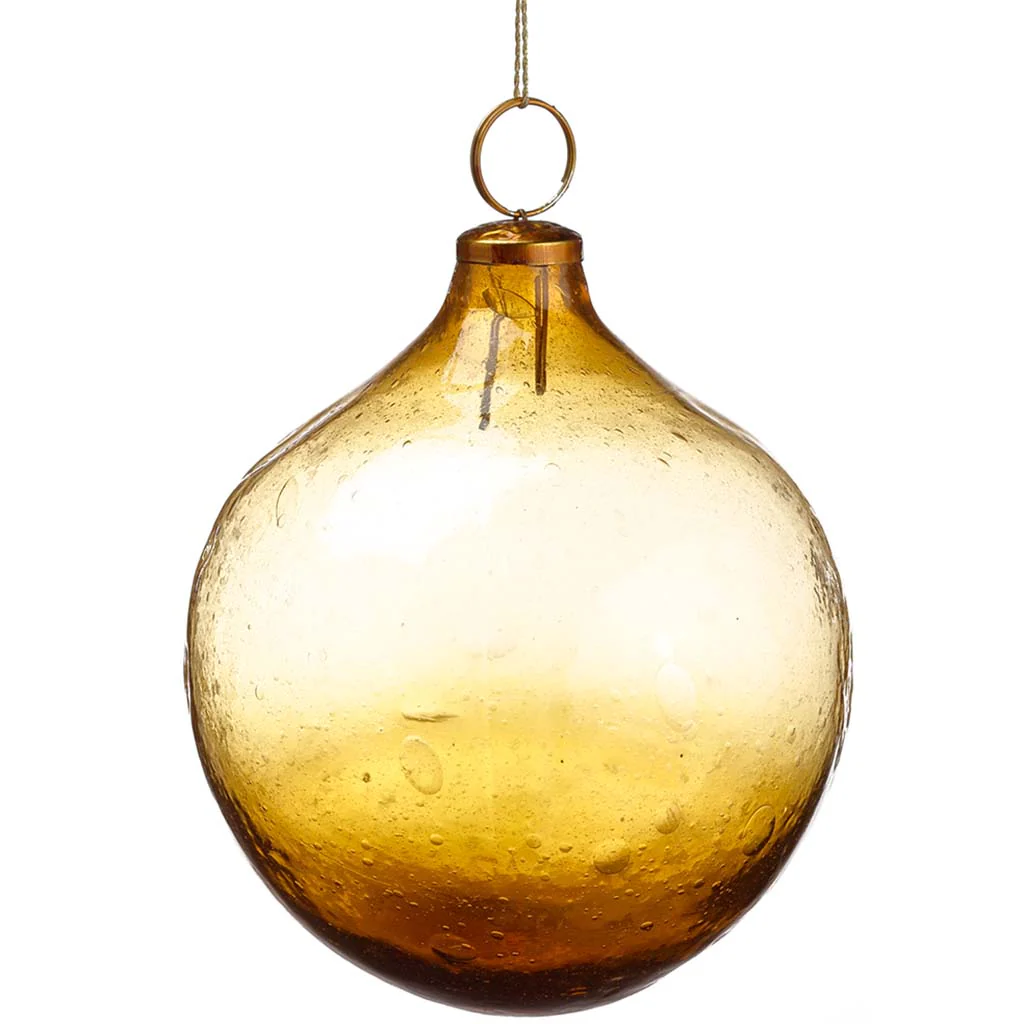 Glass Ball Ornament Blue, 5in H x 4in D - Image 2