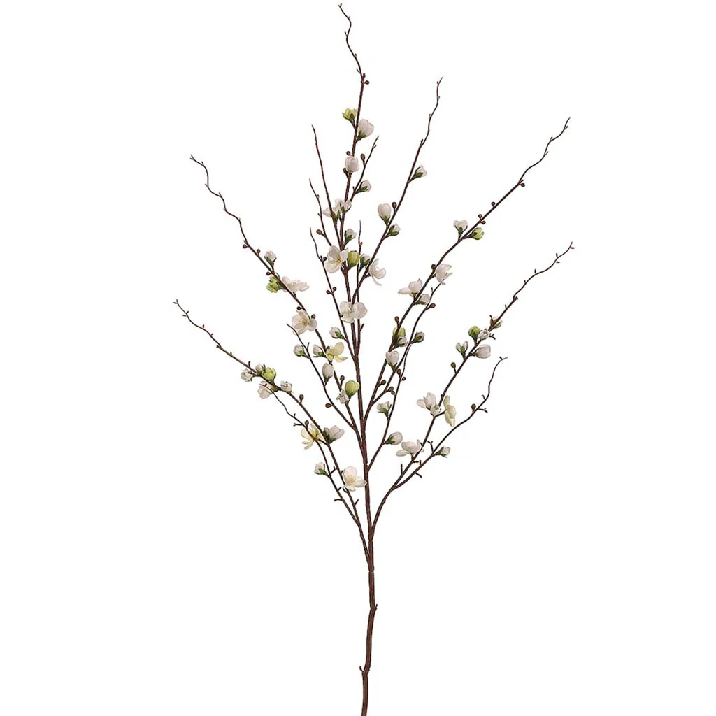 Quince Blossom Spray 45in Cream