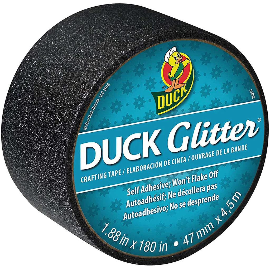Duck Glitter Tape Black 1.88in x 5yd