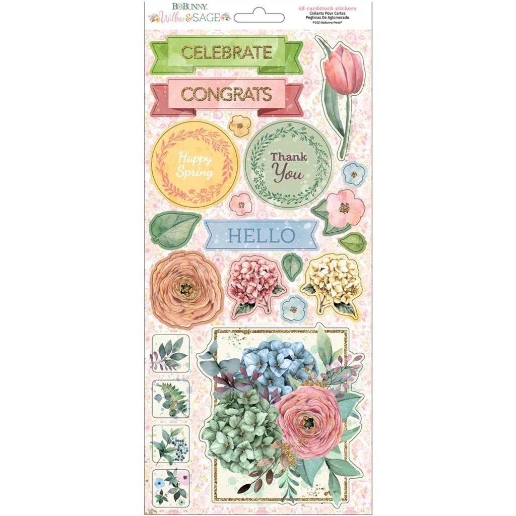 Willow & Sage Stickers 6in x 12in, 48pkg