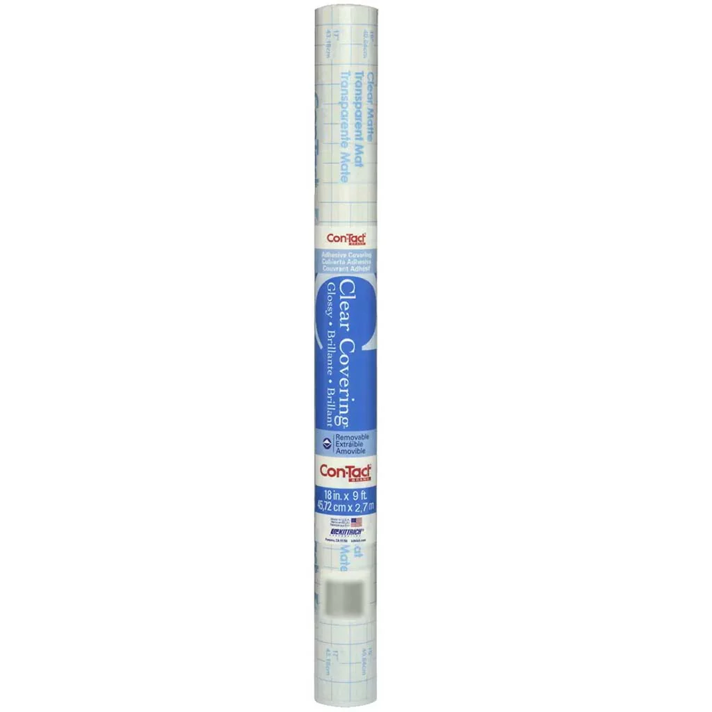 Con-Tact Self Adhesive Clear Glossy, 18in x 9ft
