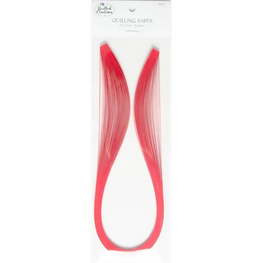 Solid Color Quilling Papers, Red 1/8in