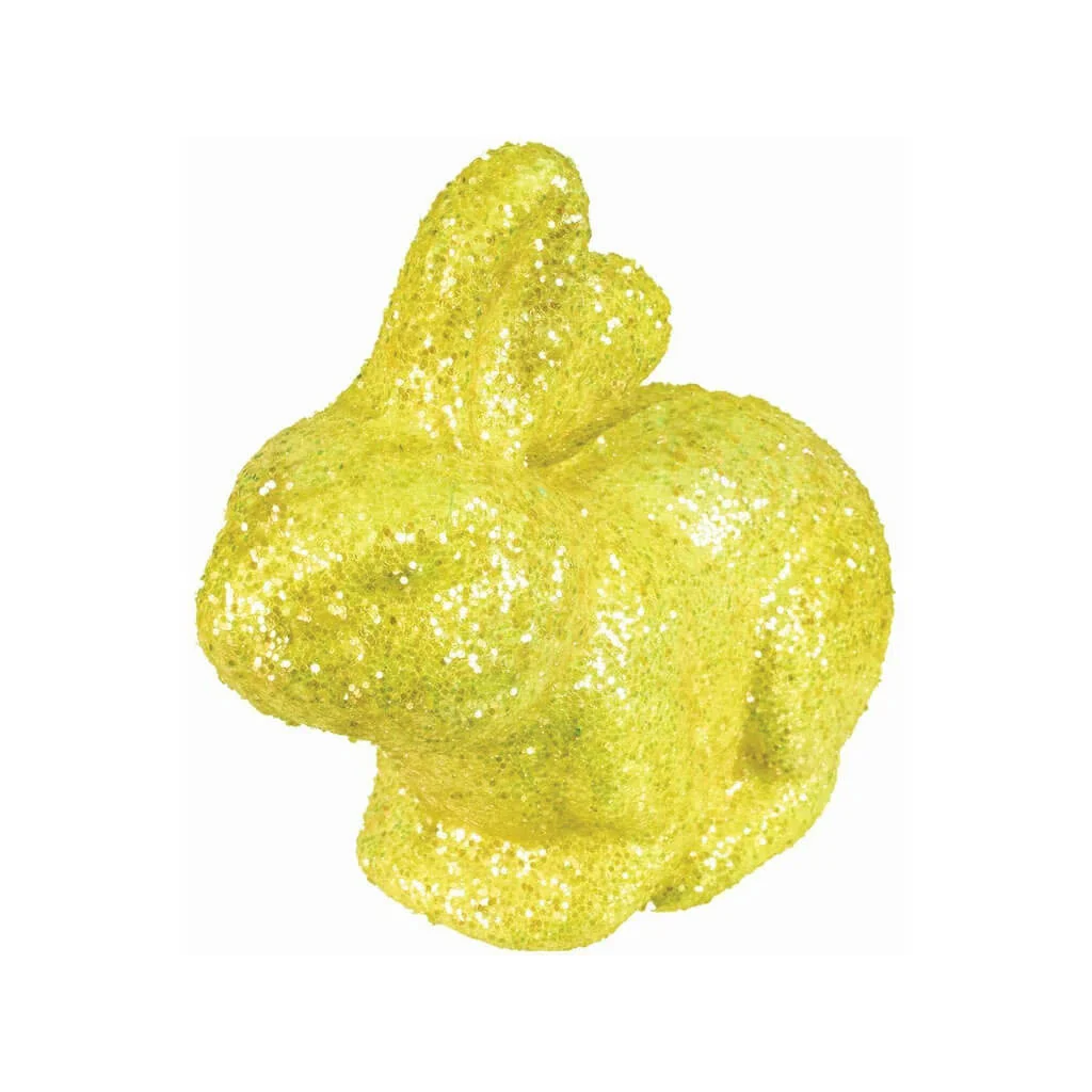 Easter Glitter Bunny Decor, Yellow - Image 3