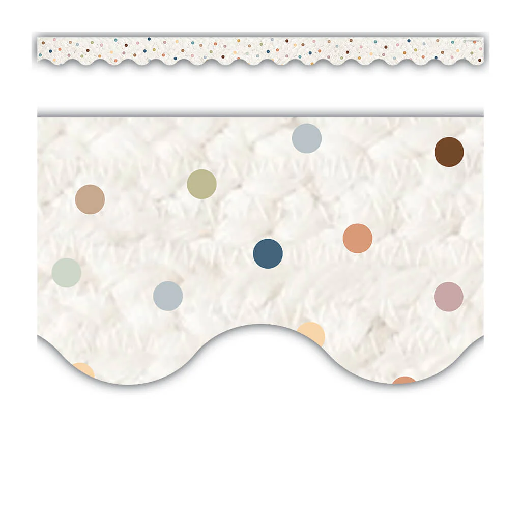 Everyone is Welcome Dots Scalloped Border Trim