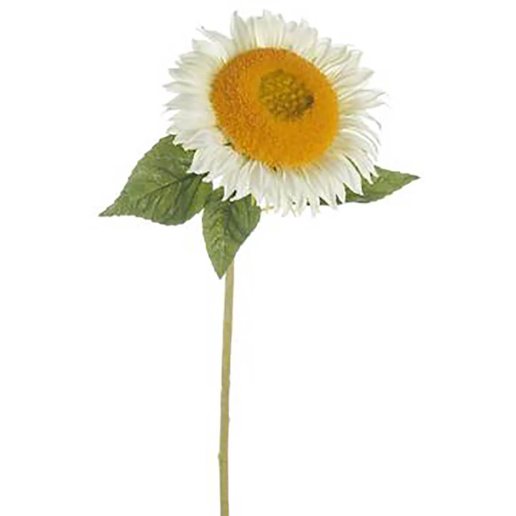 Sunflower Spray 24.5in White