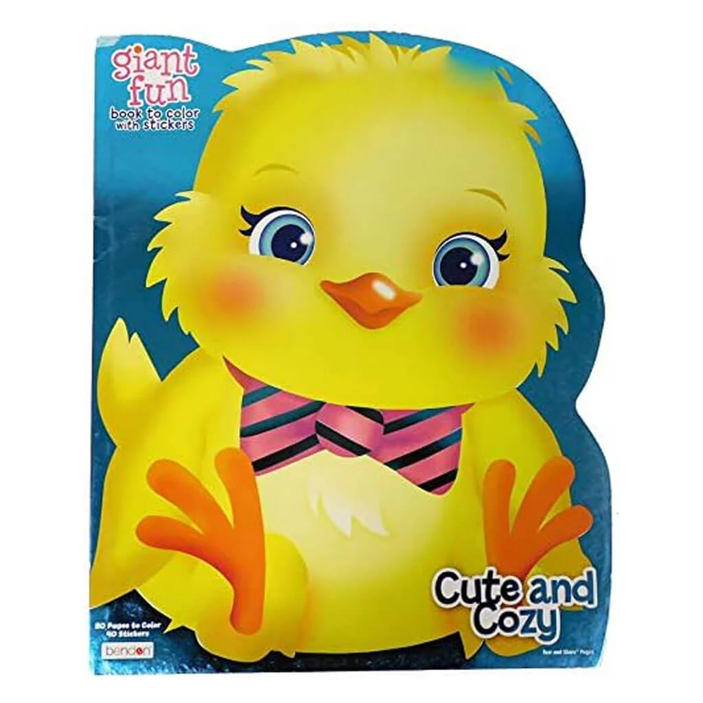 Giant Fun Book to Color with Sticker Cute & Cozy