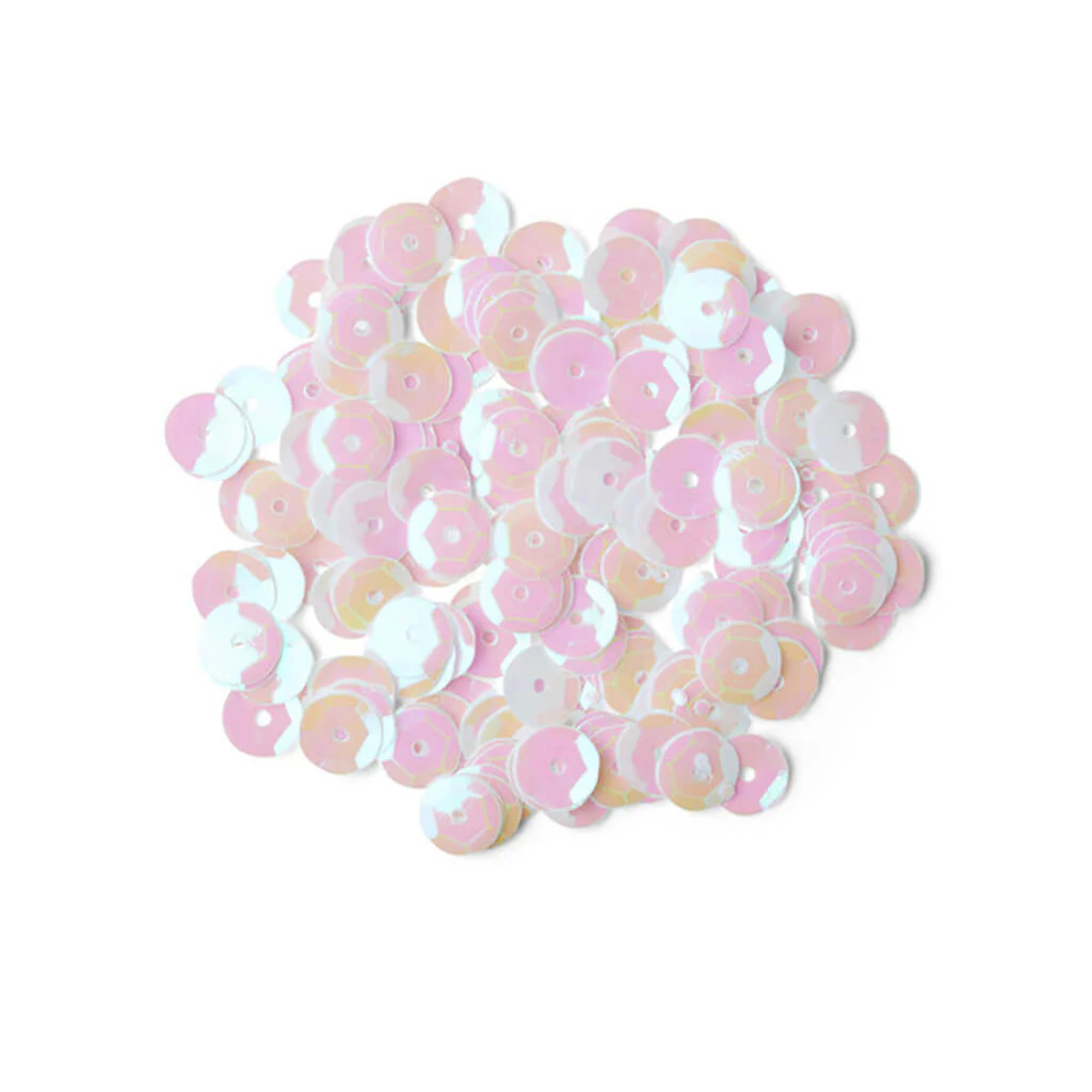 Sequin Cup 8mm,white-iridescent