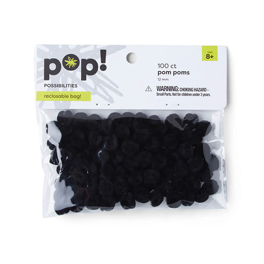 POP! Poms Black 5in 100pc