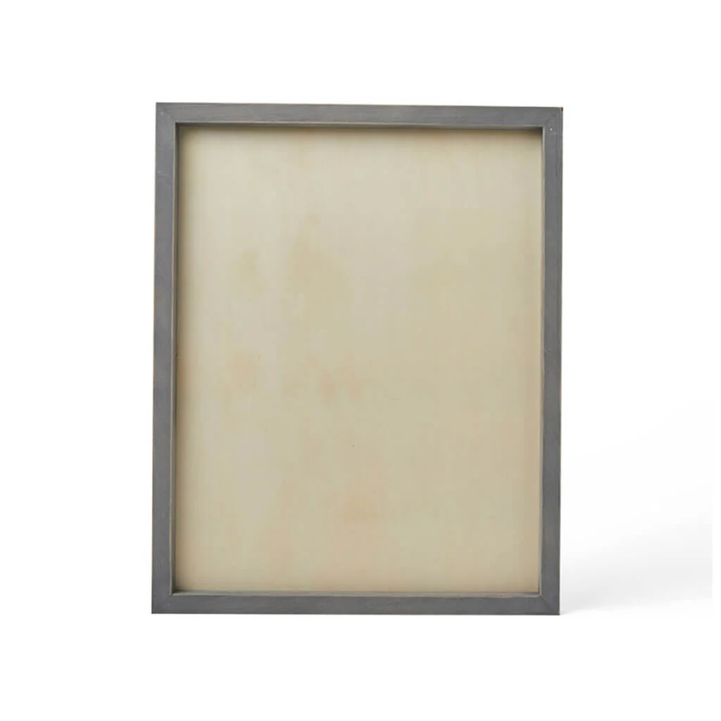 Gray Framed Wall Sign with Leather Strap 16in x 20in