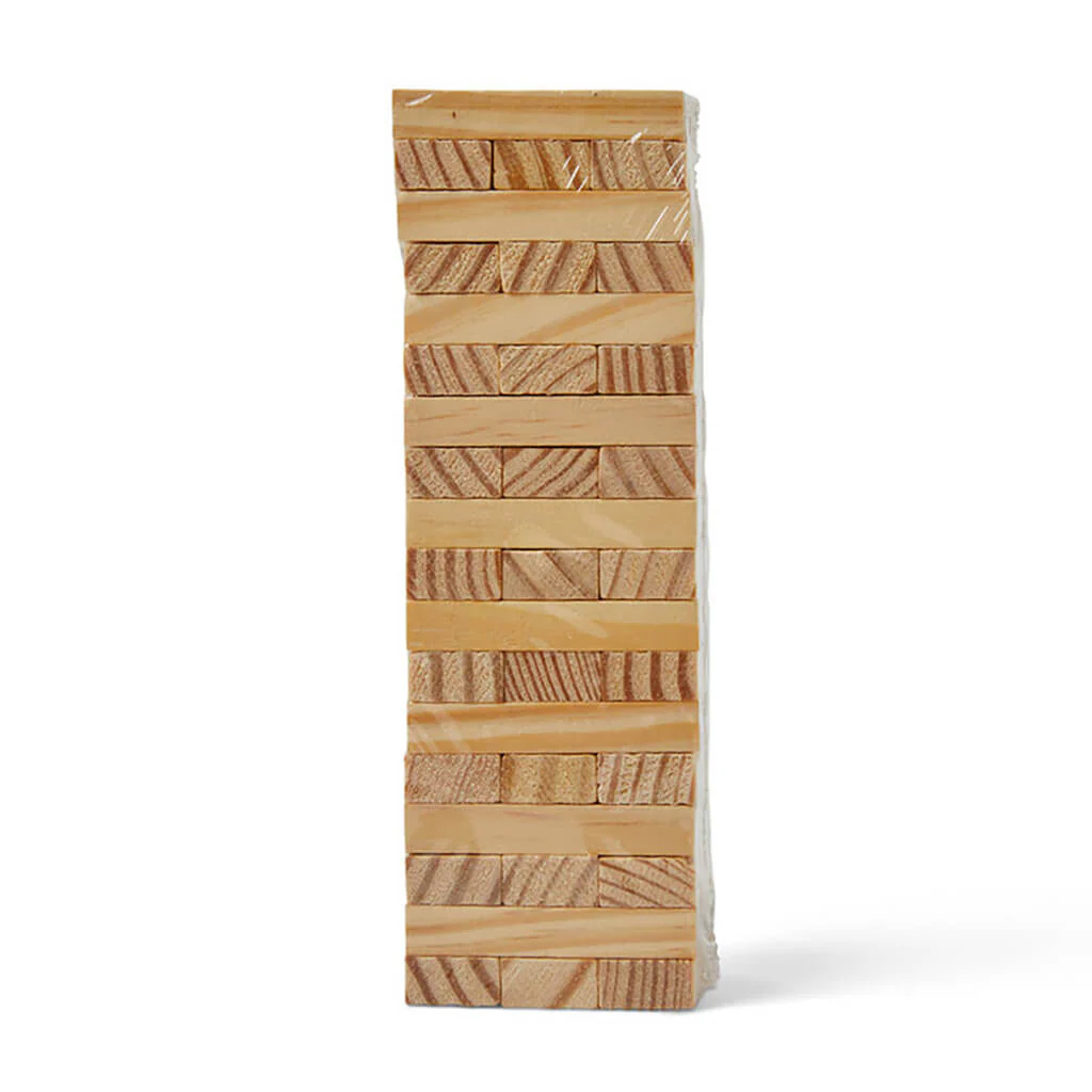 Wood Tumbling Tower Game 54pc 6in