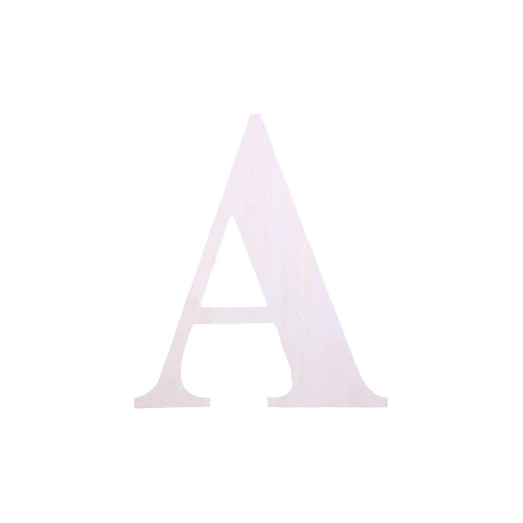 Wood Upercase Serif Letters 7in A