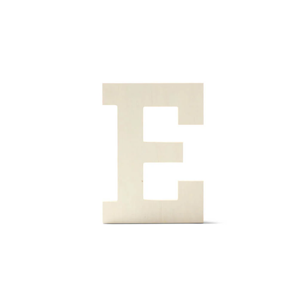 Wood Uppercase Wide Serif Letters E