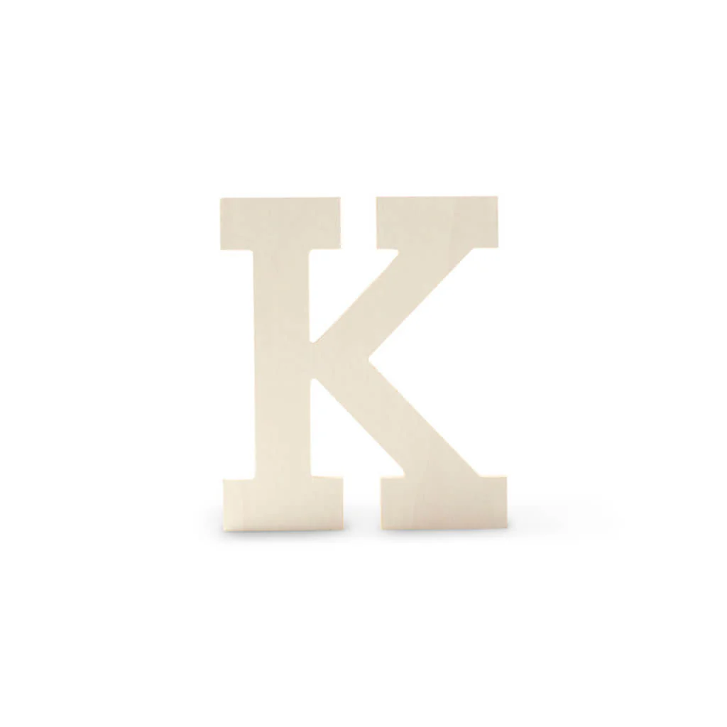 Wood Uppercase Wide Serif Letters K