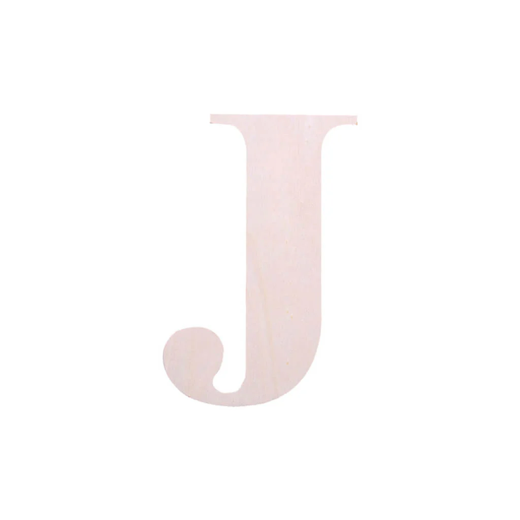 Wooden Upercase Serif 7in J