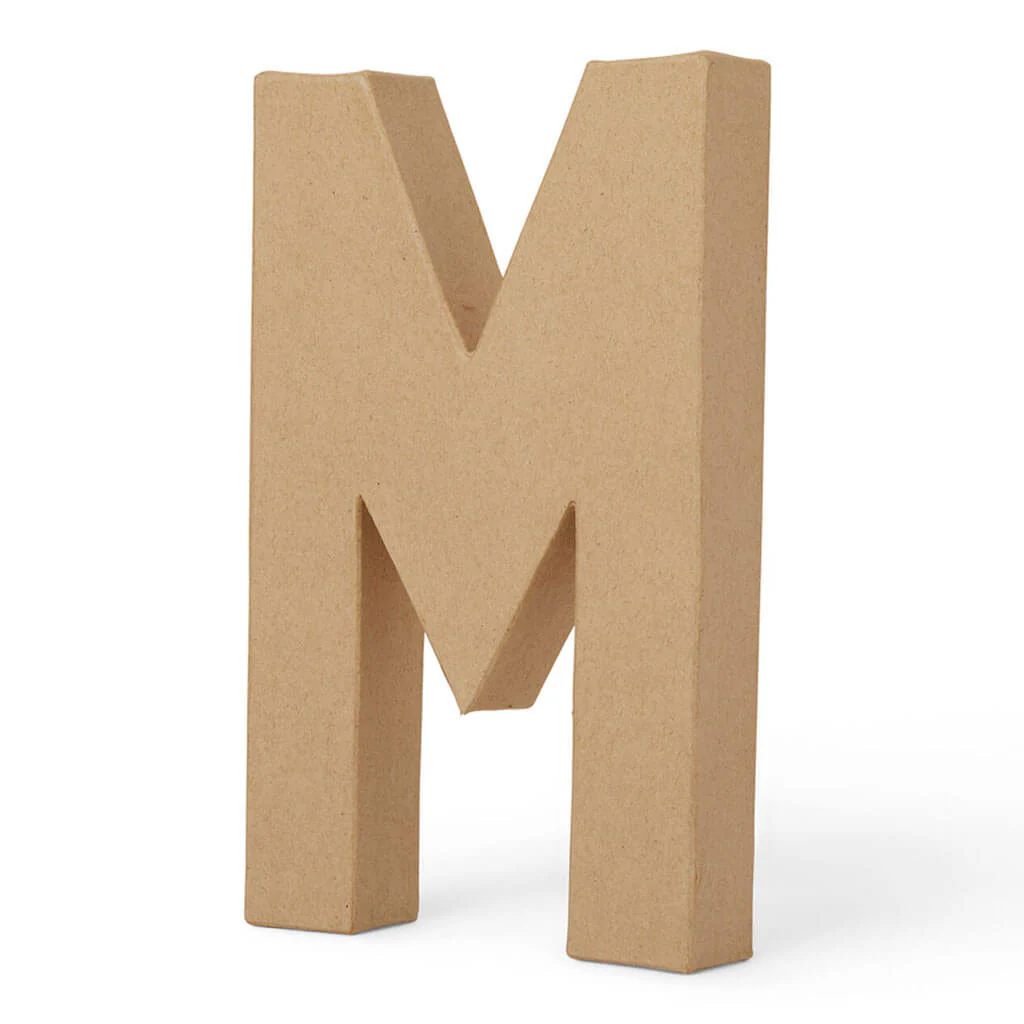 Paper Mache Uppercase Letter 8in M
