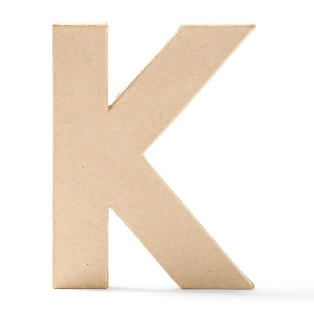 Paper Mache Uppercase Letter 6in K