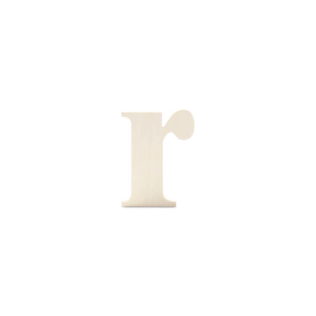 Wooden Lowercase Serif Letter R