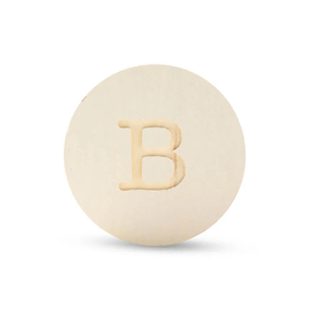 Wood Uppercase Circle Typewriter B