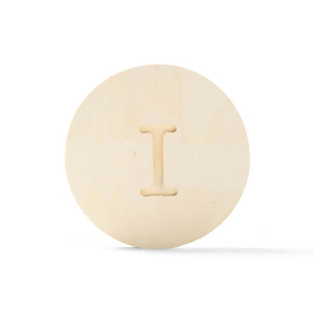 Wood Uppercase Circle Typewriter I