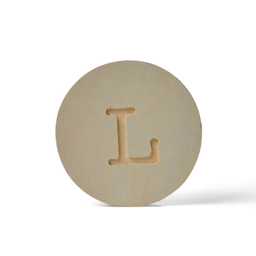 Wood Uppercase Circle Typewriter L