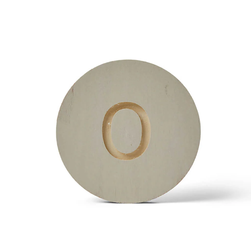 Wood Uppercase Circle Typewriter O