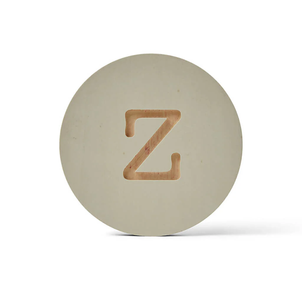 Wood Uppercase Circle Typewriter Z