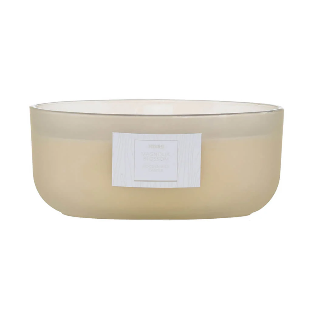 Wood Wick Magnolia Bloom Frosted Scented Dish Candle, 19oz