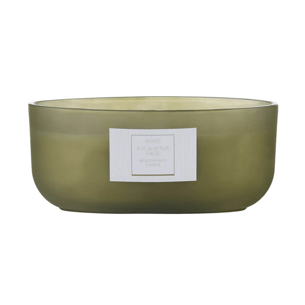 Wood Wick Eucalyptus Sage Scented Dish Candle, 19oz
