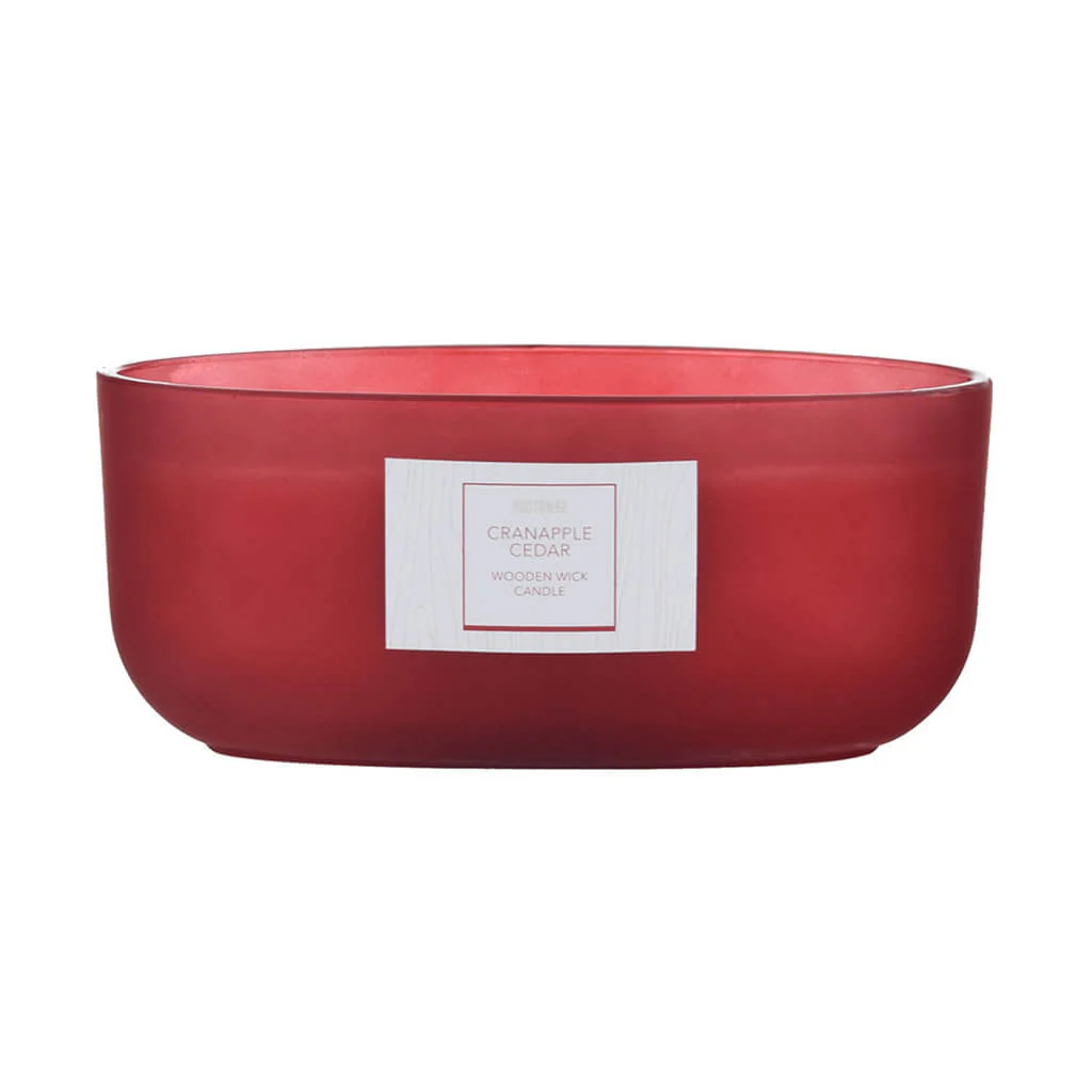 Wood Wick Cranapple Scented Dish Candle, 19oz