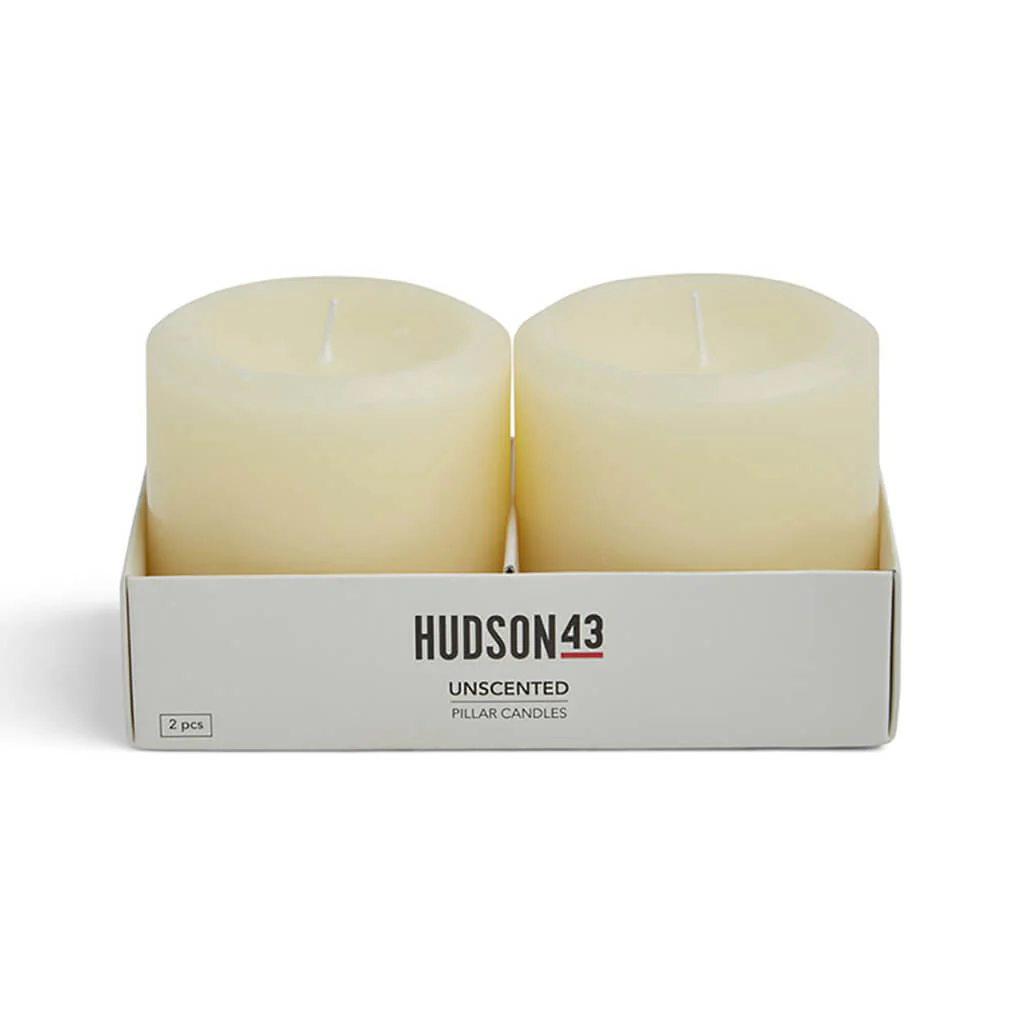 Vanilla Scented Pillar Candles 2pk, 3in x 3in