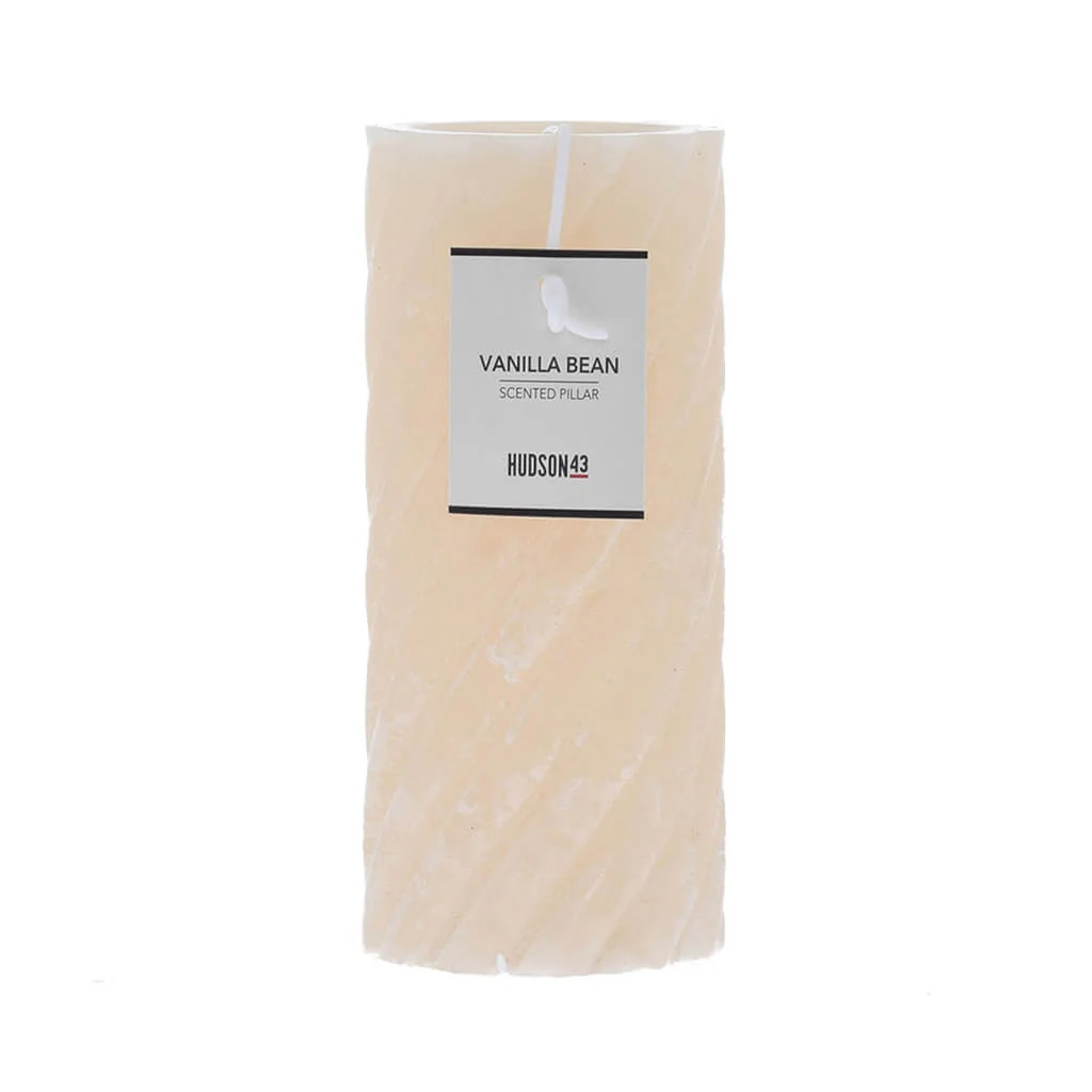 Spiral Scented Pillar Candle Vanilla Bean, 3in x 6in