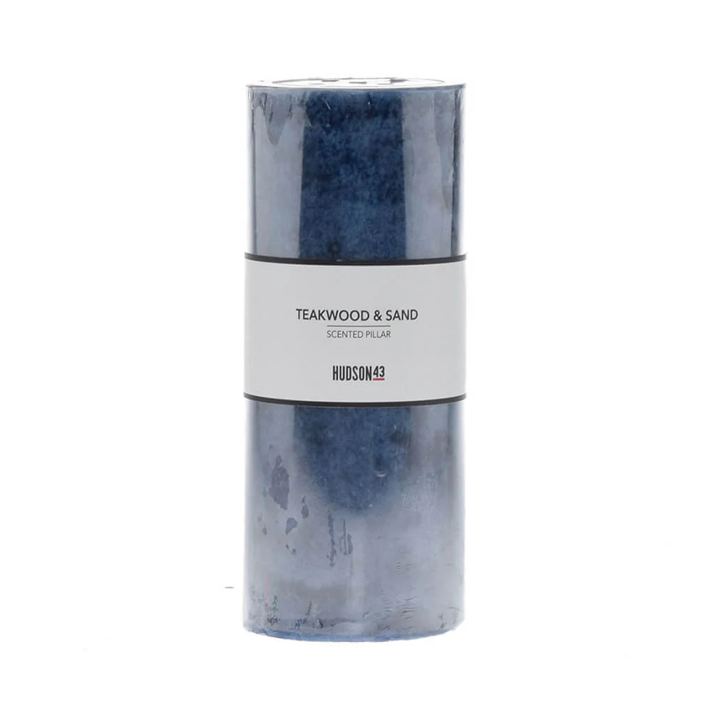 Teakwood Scented Pillar, 3in x 6in