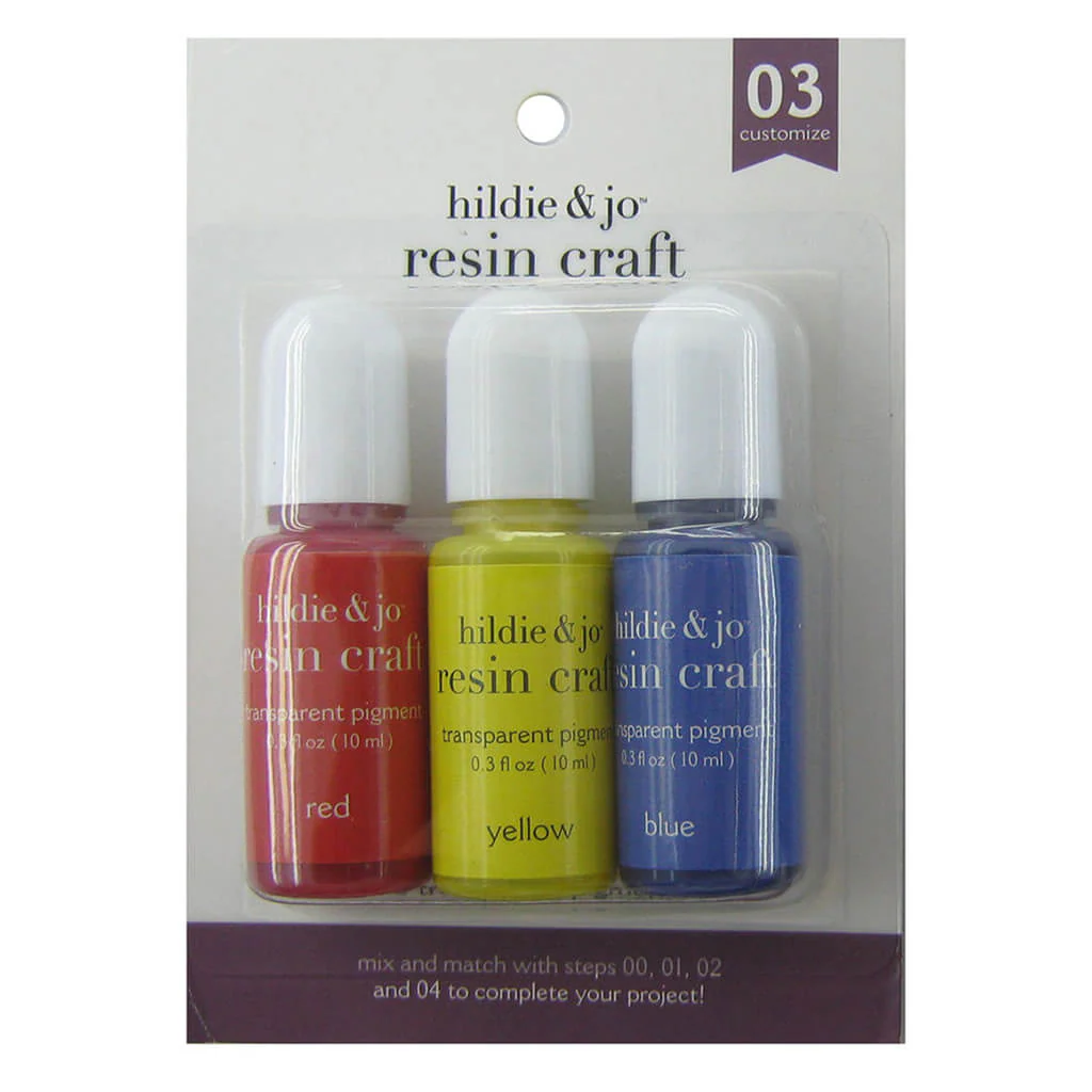 Resin Craft Transparent Pigments - Red, Yellow & Blue,3 pk