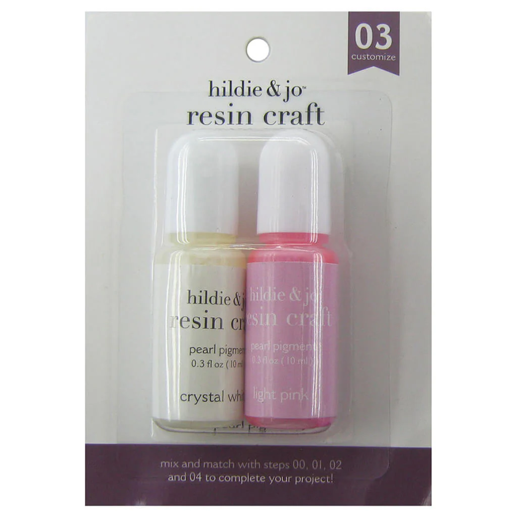 Crystal White & Light Pink Pearl Resin Pigments 2ct