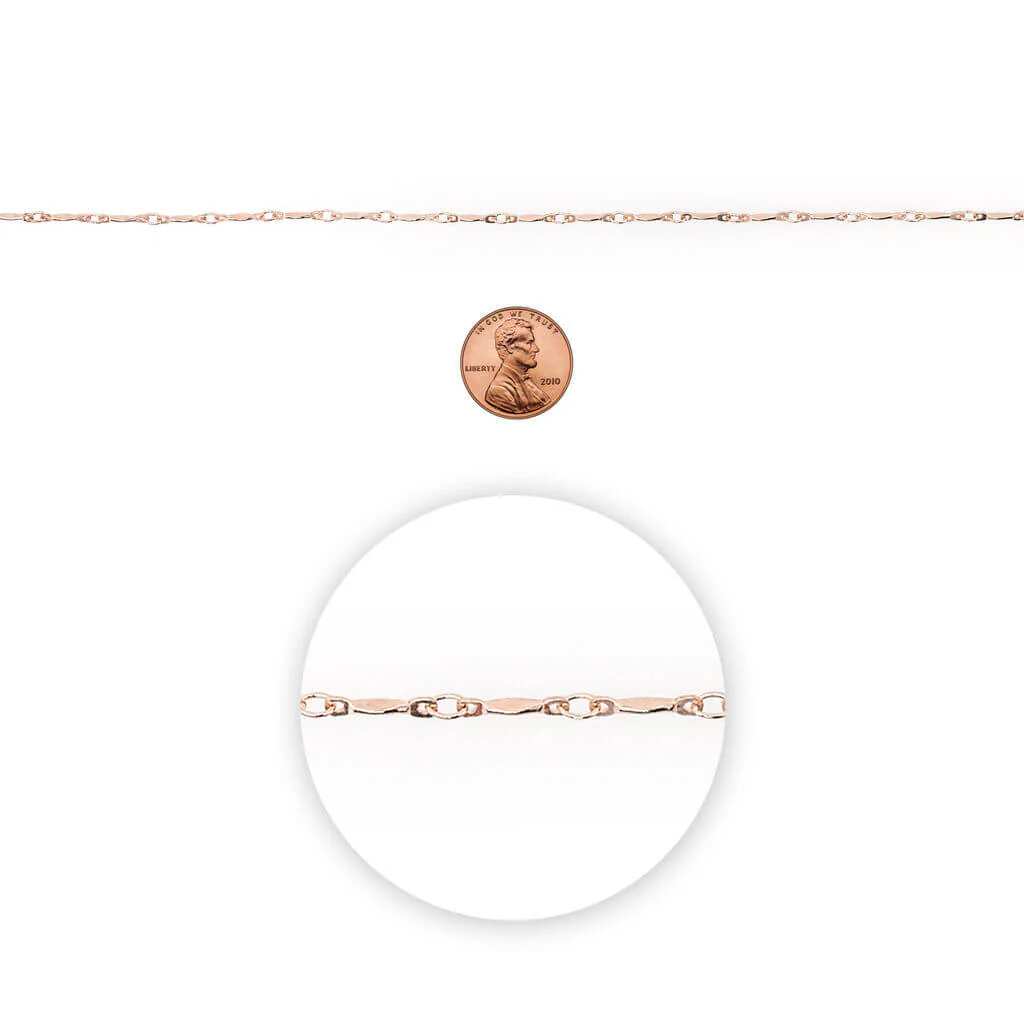 Rose Gold Connector Link Chain 28in