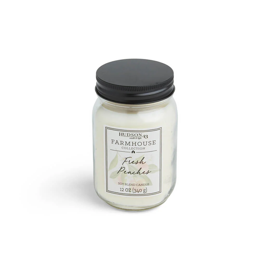 Fresh Peaches Scented Mason Jar Candle, 12oz